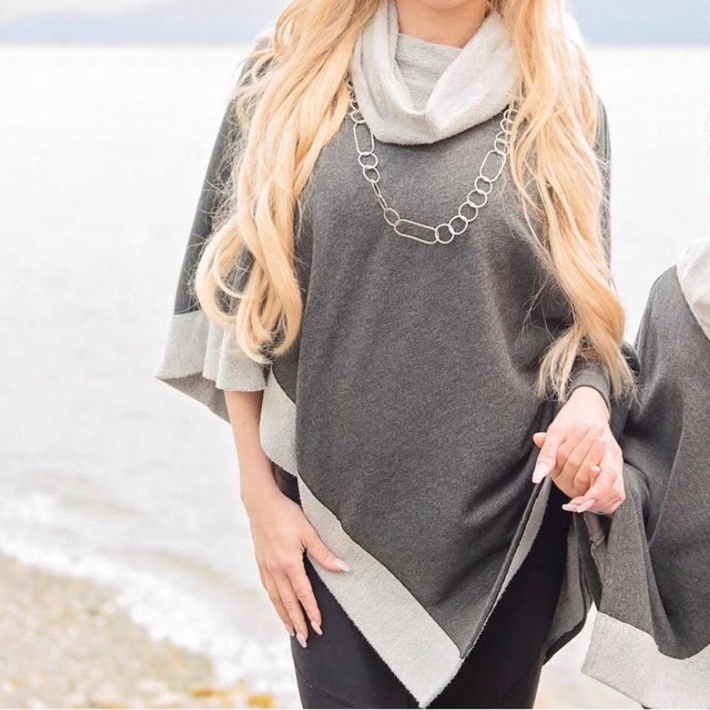 Cozy Gray Poncho
